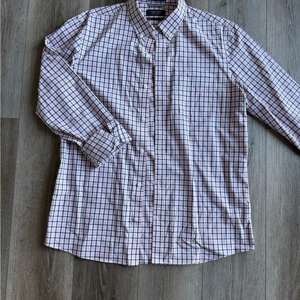 Nordstrom Pink & Blue Casual Button Down Shirt
